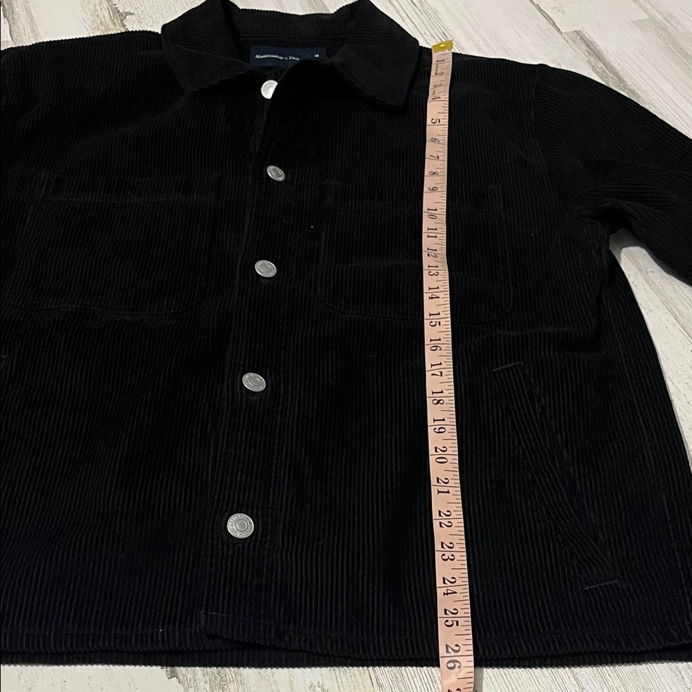 Abercrombie & Fitch Black Corduroy Shirt Jacket Size Medium - Picture 12 of 12